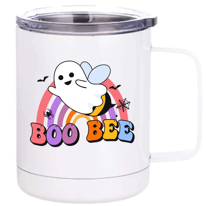 Boo Bee Happy Helloween Gift Front & Back 12oz Stainless Steel Tumbler Cup