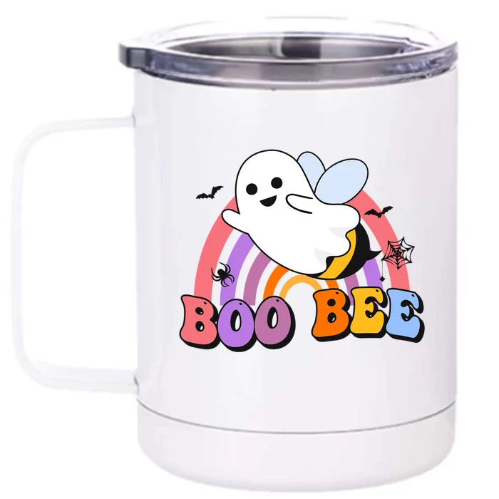 Boo Bee Happy Helloween Gift Front & Back 12oz Stainless Steel Tumbler Cup