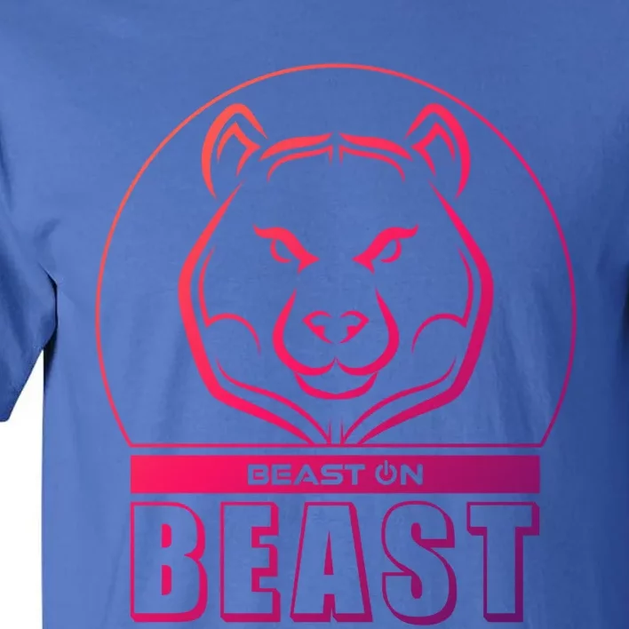 Beast Bear Head Gym Fitness Training Workout Bodybuilding Funny Gift Tall T-Shirt