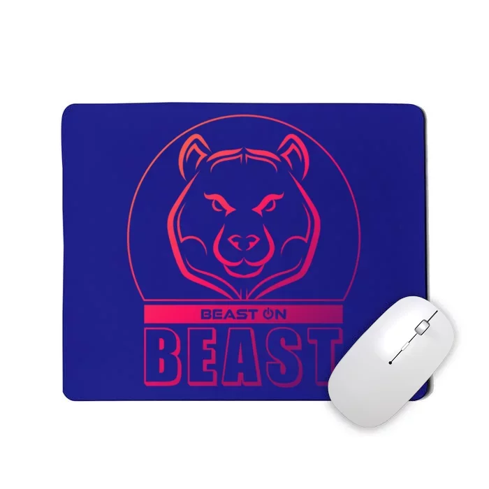 Beast Bear Head Gym Fitness Training Workout Bodybuilding Funny Gift Mousepad