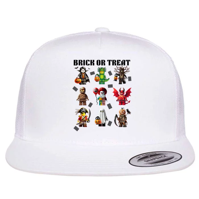 Building Bricks Halloween Brick Or Treat Costume Monsters Flat Bill Trucker Hat