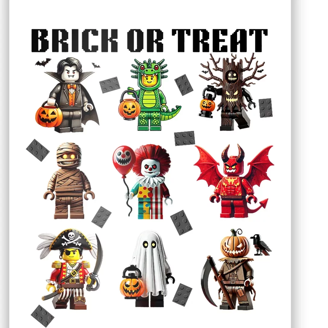 Building Bricks Halloween Brick Or Treat Costume Monsters Poster