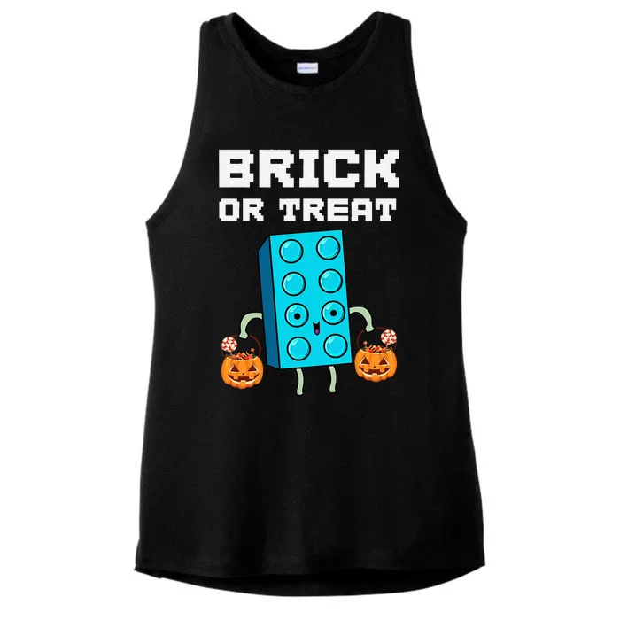 Block Building Halloween Brick Or Treat Master Builder Design Is An Ideal Gift F Ladies Tri-Blend Wicking Tank