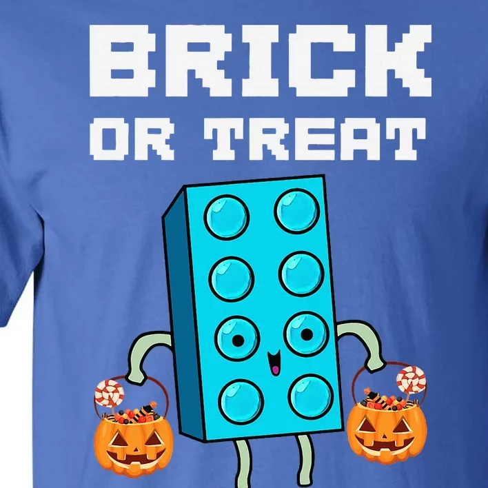 Block Building Halloween Brick Or Treat Master Builder Design Is An Ideal Gift F Tall T-Shirt