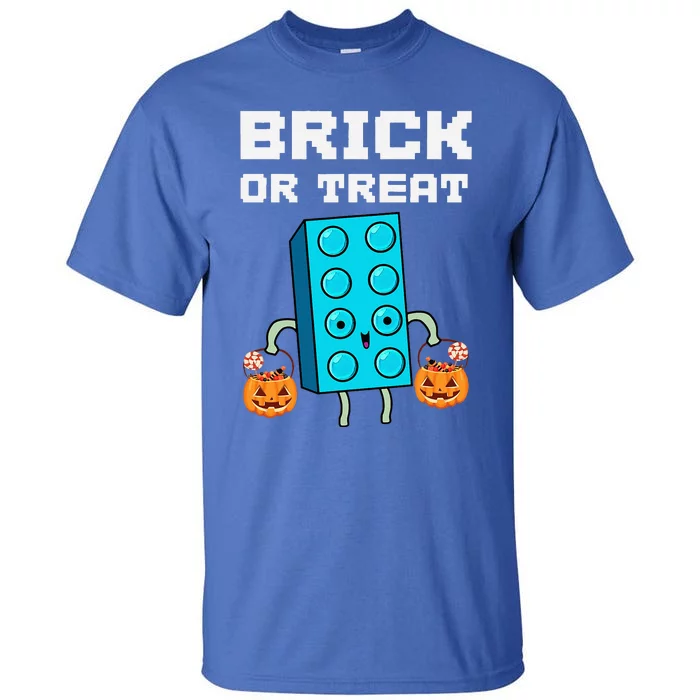 Block Building Halloween Brick Or Treat Master Builder Design Is An Ideal Gift F Tall T-Shirt