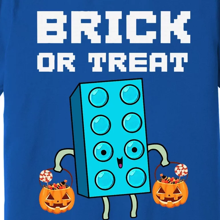 Block Building Halloween Brick Or Treat Master Builder Design Is An Ideal Gift F Premium T-Shirt