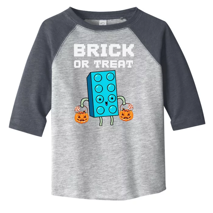 Block Building Halloween Brick Or Treat Master Builder Design Is An Ideal Gift F Toddler Fine Jersey T-Shirt