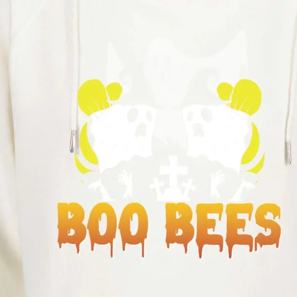 Boo Bees Halloween Couples Gift Womens Funnel Neck Pullover Hood