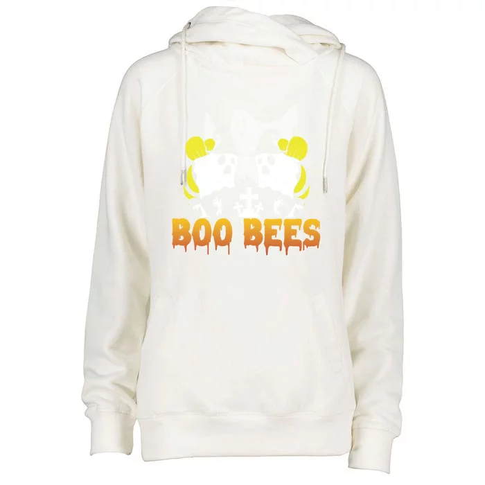 Boo Bees Halloween Couples Gift Womens Funnel Neck Pullover Hood