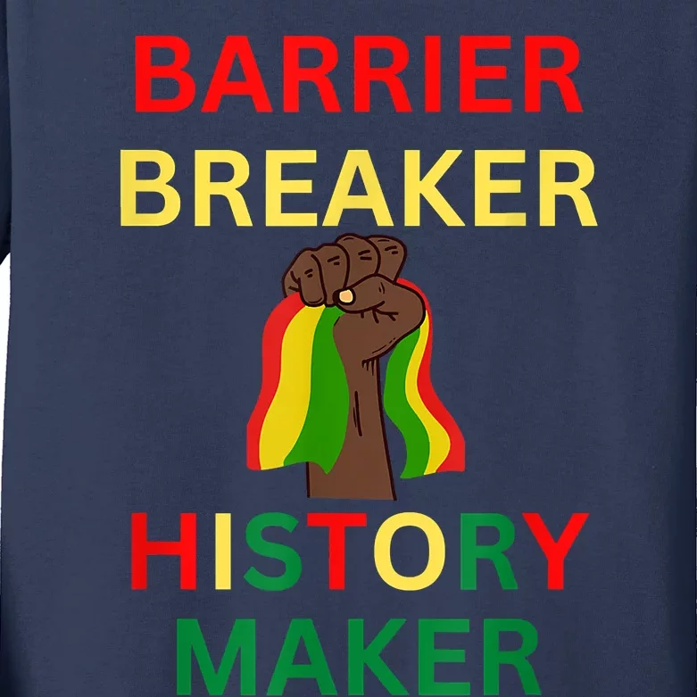 Barrier Breaker History Maker Kids Long Sleeve Shirt