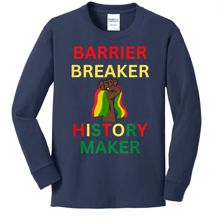 Barrier Breaker History Maker Kids Long Sleeve Shirt