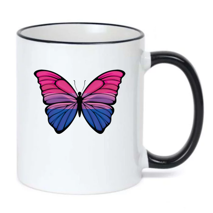 Bisexual Butterfly Hypolimnas Bi Pride Flag Black Color Changing Mug