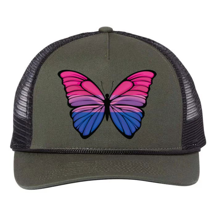 Bisexual Butterfly Hypolimnas Bi Pride Flag Retro Rope Trucker Hat Cap