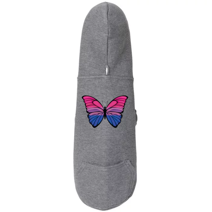 Bisexual Butterfly Hypolimnas Bi Pride Flag Doggie 3-End Fleece Hoodie