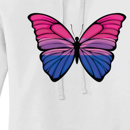 Bisexual Butterfly Hypolimnas Bi Pride Flag Women's Pullover Hoodie