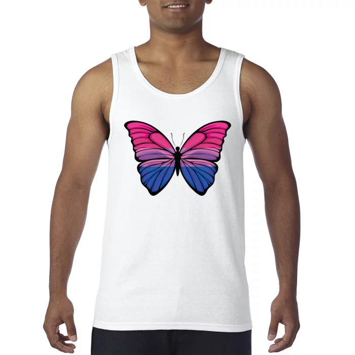 Bisexual Butterfly Hypolimnas Bi Pride Flag Tank Top