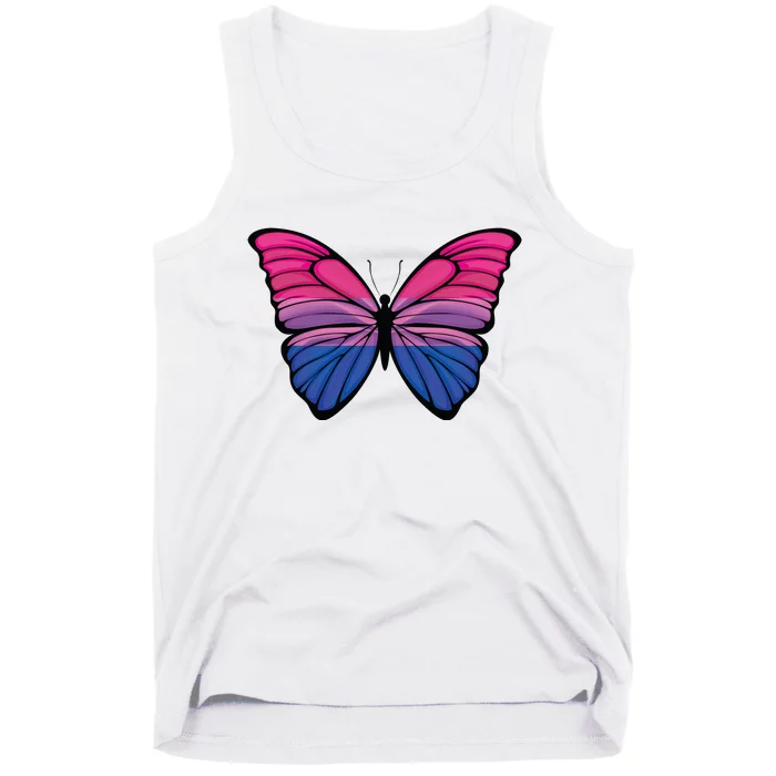 Bisexual Butterfly Hypolimnas Bi Pride Flag Tank Top