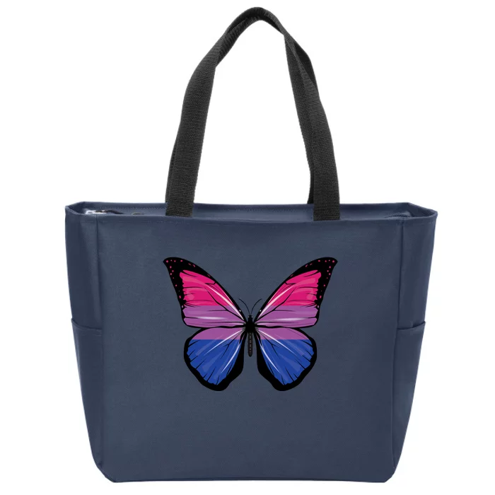 Bisexual Butterfly Hypolimnas Bi Pride Flag Zip Tote Bag