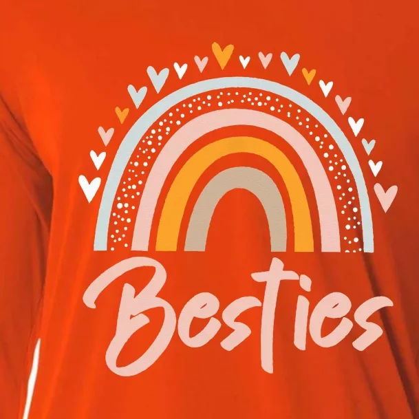 Besties BFF Heart Best Friends Bestie Cooling Performance Long Sleeve Crew