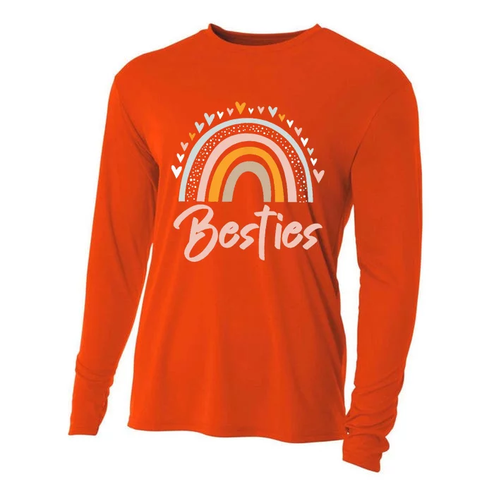 Besties BFF Heart Best Friends Bestie Cooling Performance Long Sleeve Crew