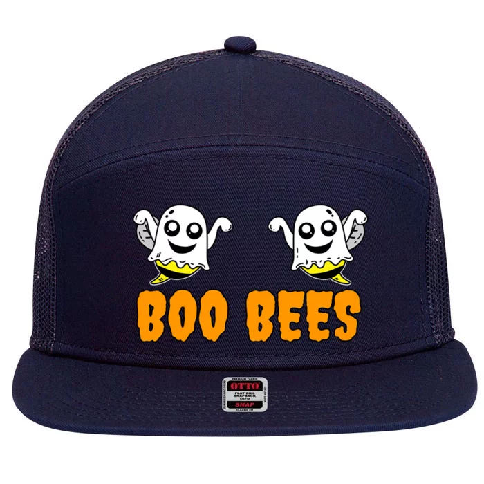 Boo Bees Halloween Ghost Gift 7 Panel Mesh Trucker Snapback Hat