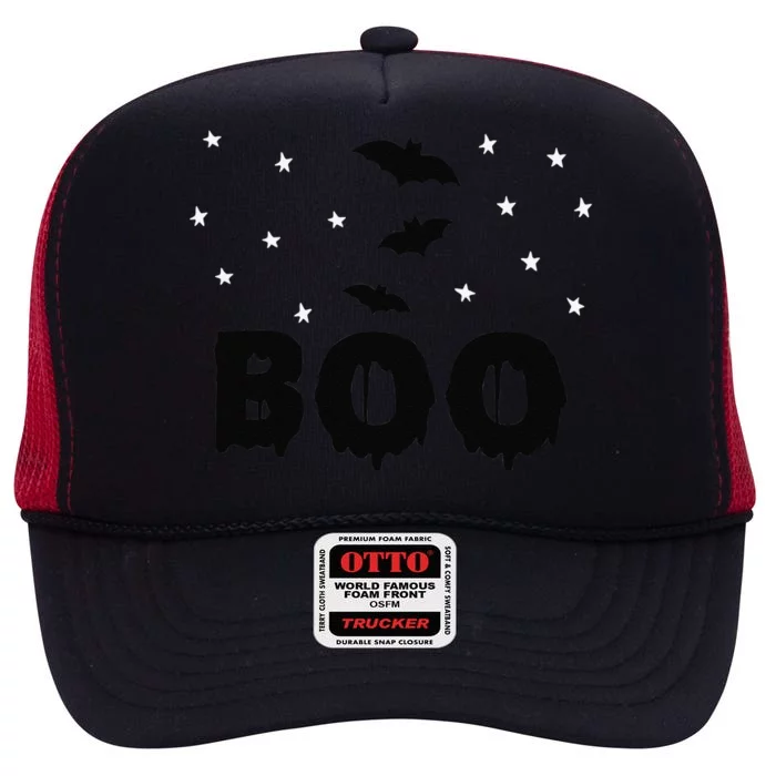 Bats Boo Halloween Creepy For Women Or High Crown Mesh Trucker Hat