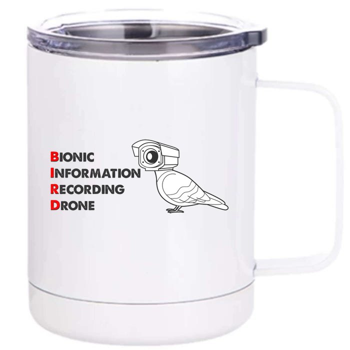 BIRD Bionic Information Recording Drone Front & Back 12oz Stainless Steel Tumbler Cup