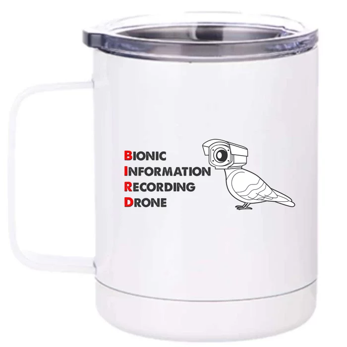 BIRD Bionic Information Recording Drone Front & Back 12oz Stainless Steel Tumbler Cup