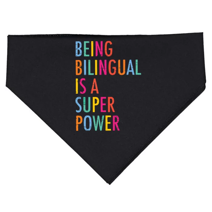 Being Bilingual Is A Super Power Teacher USA-Made Doggie Bandana