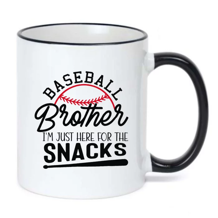 Baseball Brother IM Just Here For The Snacks Funny Baseball Black Color Changing Mug