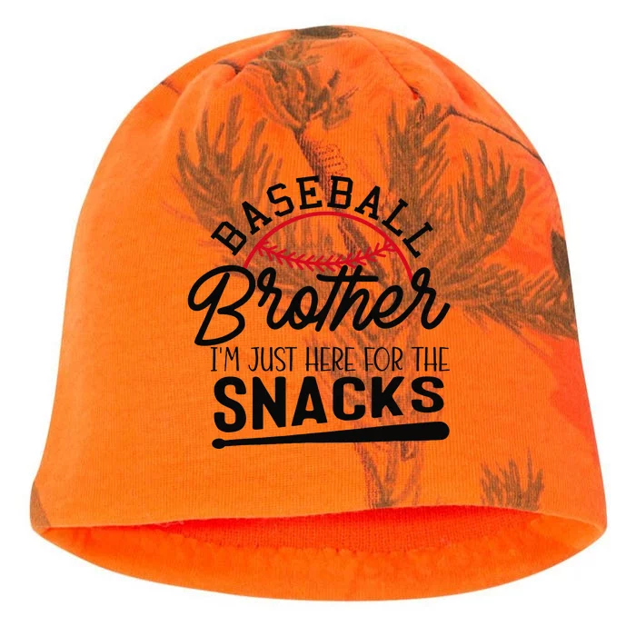 Baseball Brother IM Just Here For The Snacks Funny Baseball Kati - Camo Knit Beanie