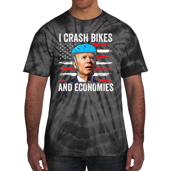 Biden Bicycle I Crash Bikes And Economies Tie-Dye T-Shirt