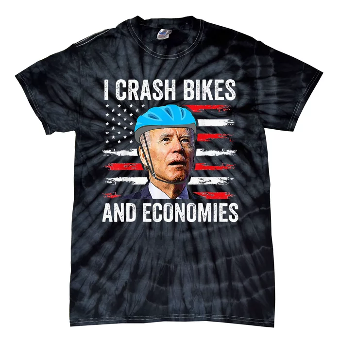 Biden Bicycle I Crash Bikes And Economies Tie-Dye T-Shirt