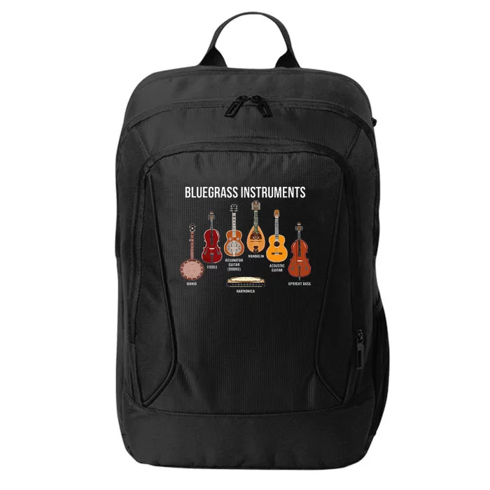 Banjo Bluegrass Instruments Vintage Music Fans Banjo Player City Backpack