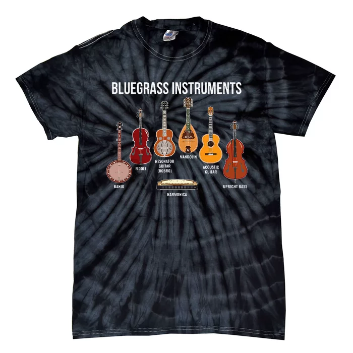 Banjo Bluegrass Instruments Vintage Music Fans Banjo Player Tie-Dye T-Shirt