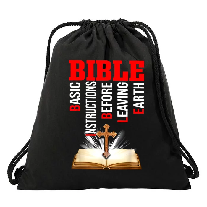 BIBLE Basic Instructions Before Leaving Earth Drawstring Bag