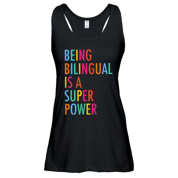 Being Bilingual Is A Superpower Back To School Teacher Ladies Essential Flowy Tank