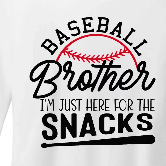 Baseball Brother IM Just Here For The Snacks Funny Baseball Womens CVC Long Sleeve Shirt