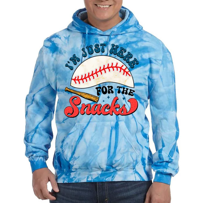 Baseball Brother IM Just Here For The Snacks Tie Dye Hoodie