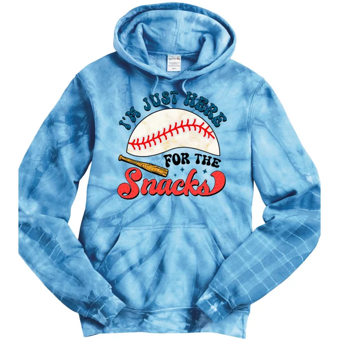 Baseball Brother IM Just Here For The Snacks Tie Dye Hoodie