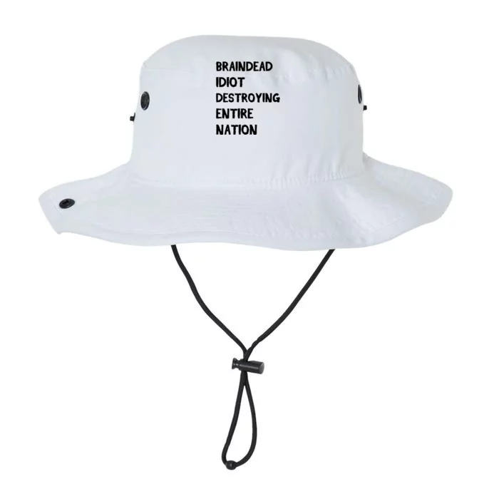 Biden Braindead Idiot Destroying Entire Nation Distressed Gift Legacy Cool Fit Booney Bucket Hat