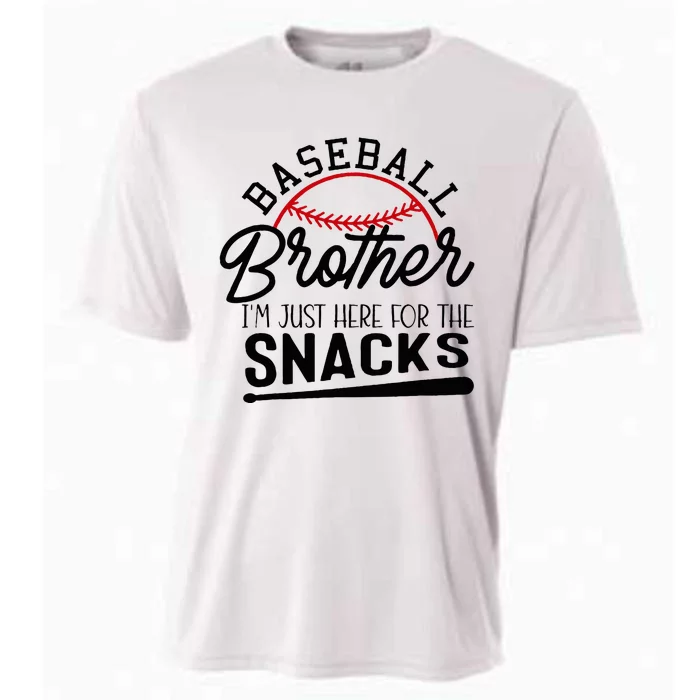 Baseball Brother IM Just Here For The Snacks Funny Baseball Cooling Performance Crew T-Shirt