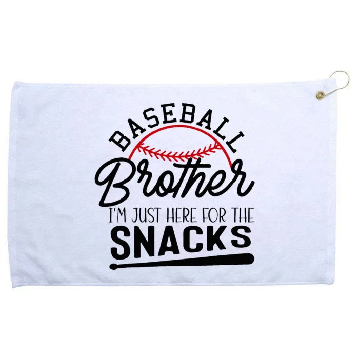 Baseball Brother IM Just Here For The Snacks Funny Baseball Grommeted Golf Towel