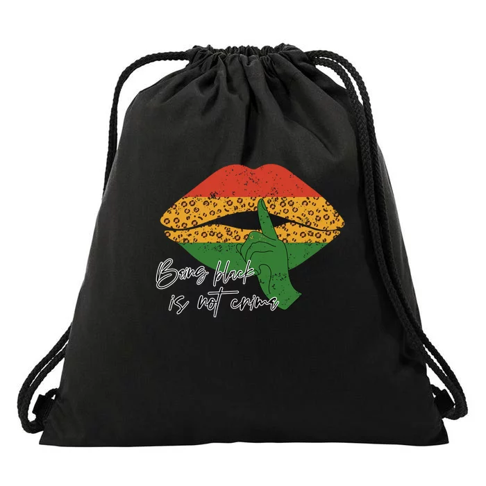 Bring Black Is Not Crime Black History Month Afro America Drawstring Bag