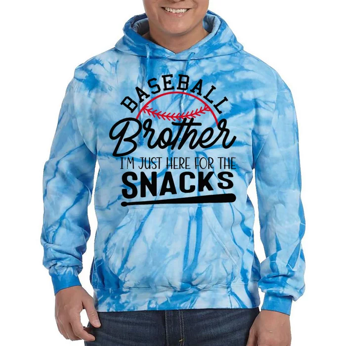 Baseball Brother IM Just Here For The Snacks Tie Dye Hoodie