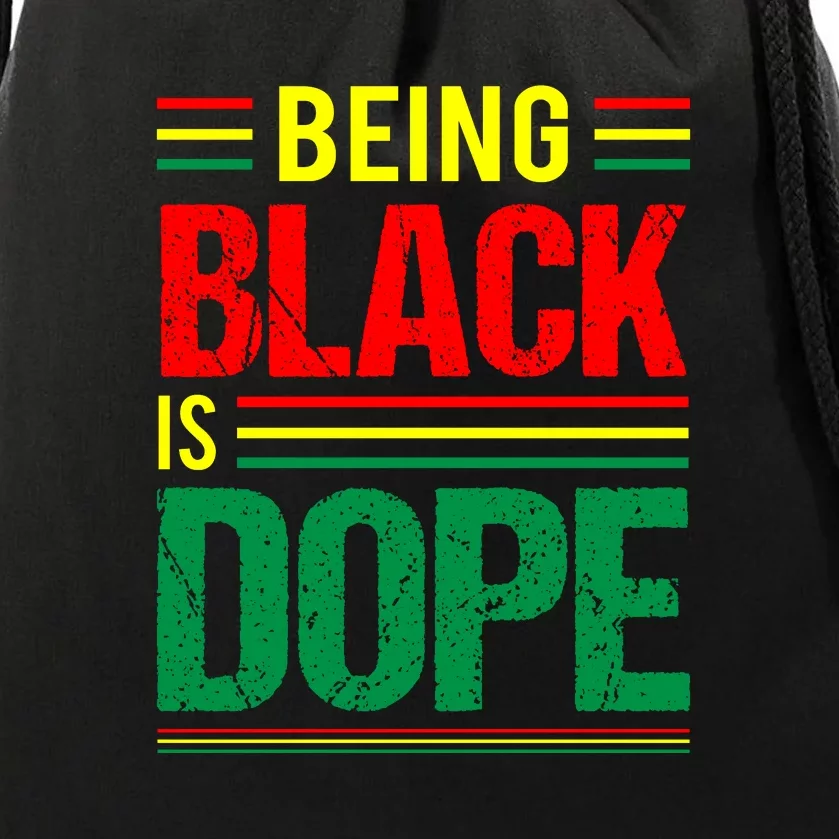 Being Black Is Dope African American Gift For Black History Month Drawstring Bag