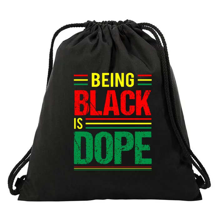 Being Black Is Dope African American Gift For Black History Month Drawstring Bag