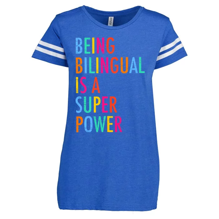 Being Bilingual Is A Superpower Back To School Teacher Enza Ladies Jersey Football T-Shirt