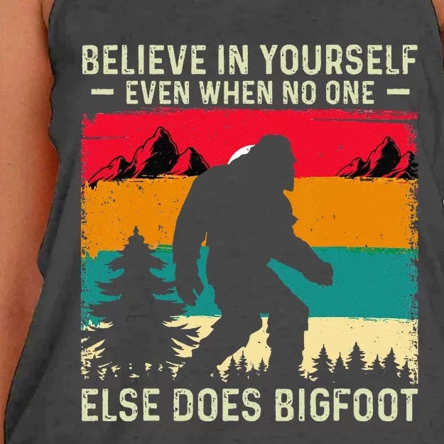 Bigfoot Believe In Yourself Women's Knotted Racerback Tank