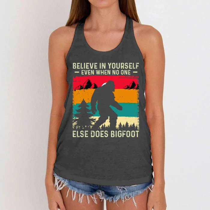 Bigfoot Believe In Yourself Women's Knotted Racerback Tank